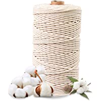 Hecha a Mano Craft Cuerda-Cordel de Algodón-natural trenzado algodon-Hilo Macramé-para Envolver Regalo Navidad Colgar…